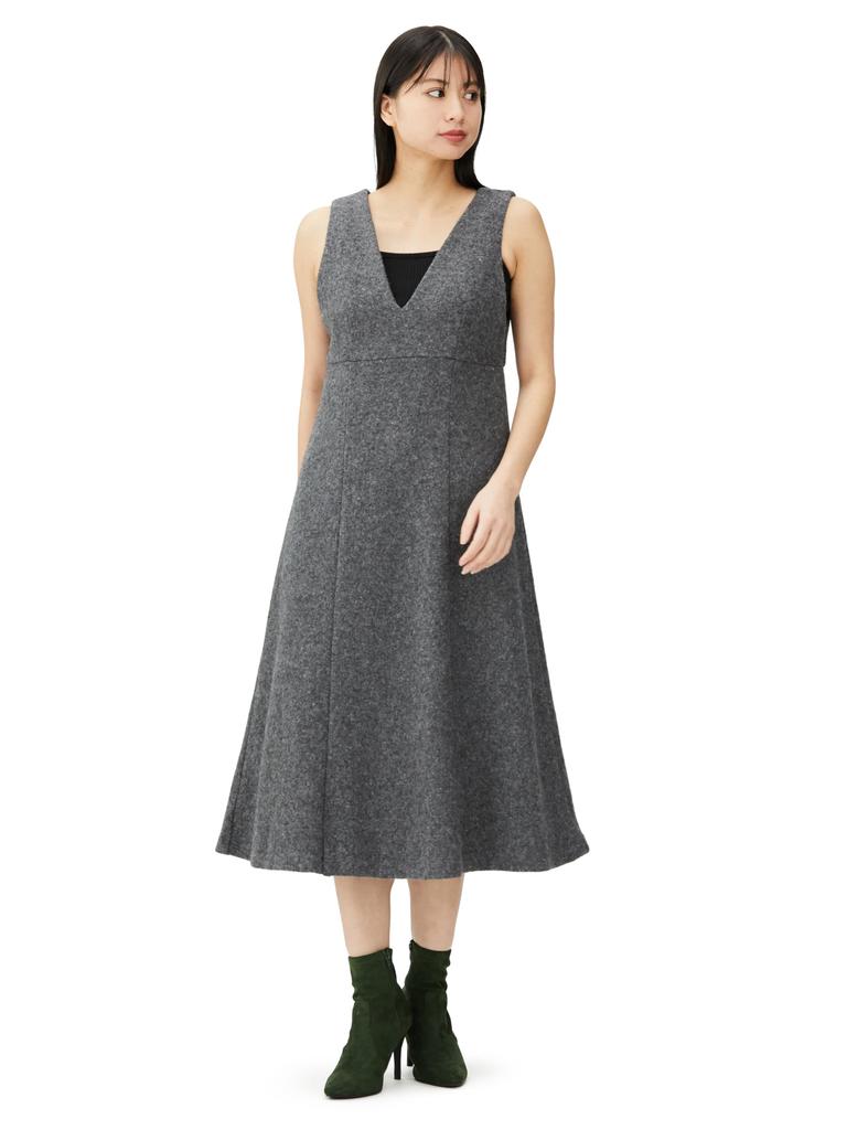 [Natural Beauty Basic] Woolly V-neck Flared Jumper Skirt Insert