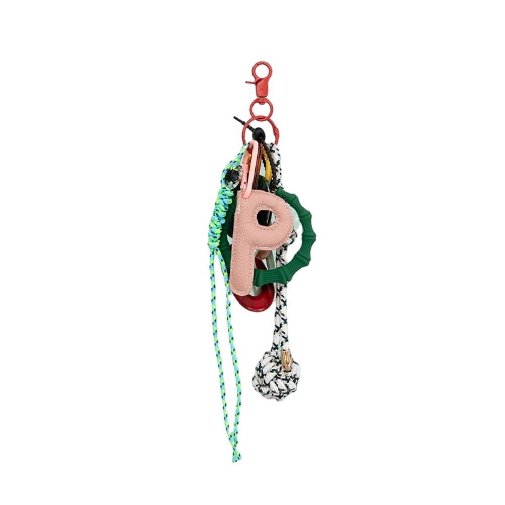 Backpack Decor English Letter PU Keychain Uppercase Letter DIY Keyring  Men/Women