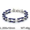 Chunky Stainless Steel Biker Bracelet For Men Women Hip Hop Inlaid Stone Bicycle Chain Bracelet High Quality Party Jewelry Gift