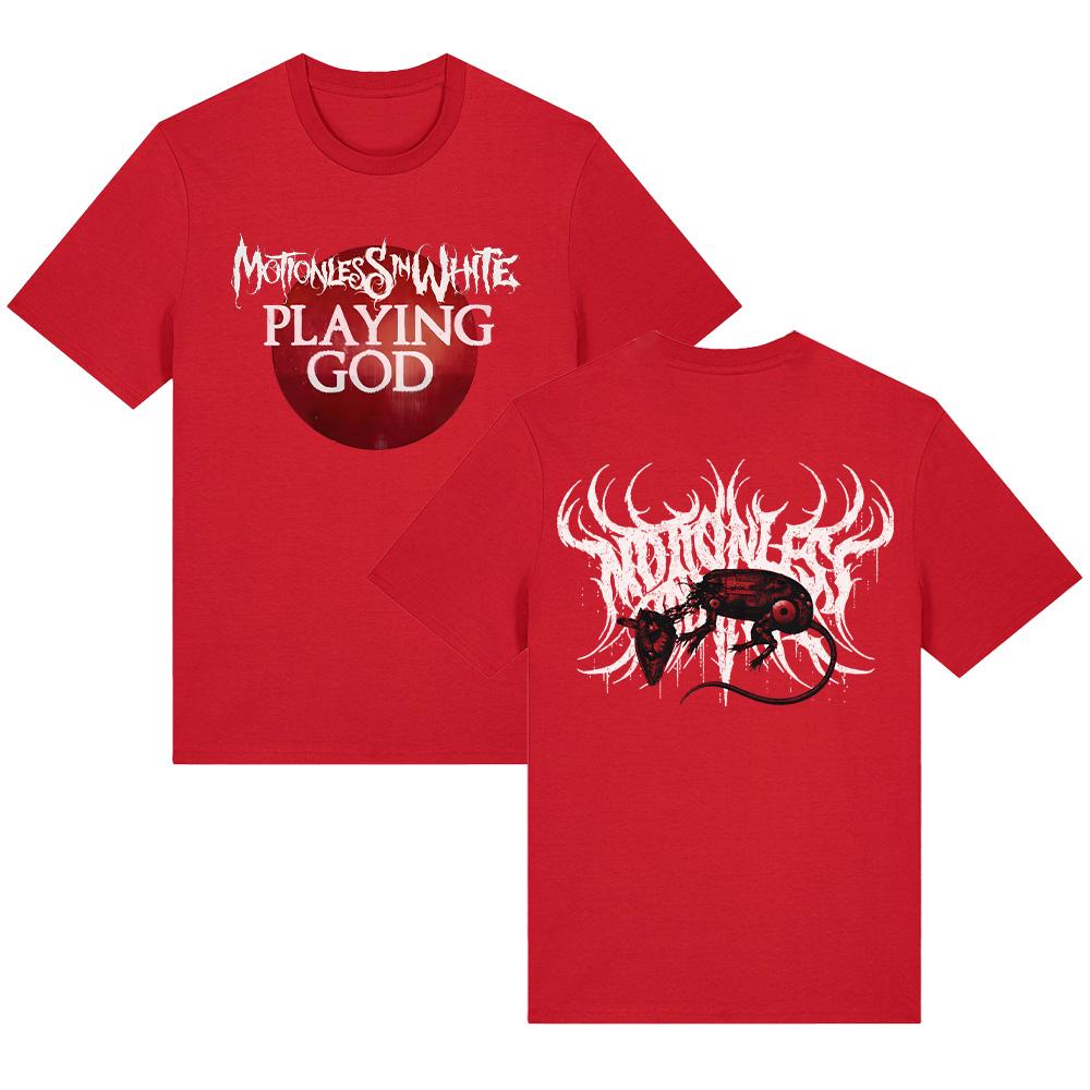 

Motionless in White Playing God New Graphic Print T Shirts 100% Cotton Casual Tee Round Neck Short Sleeve Tops Y2K XXL червоний