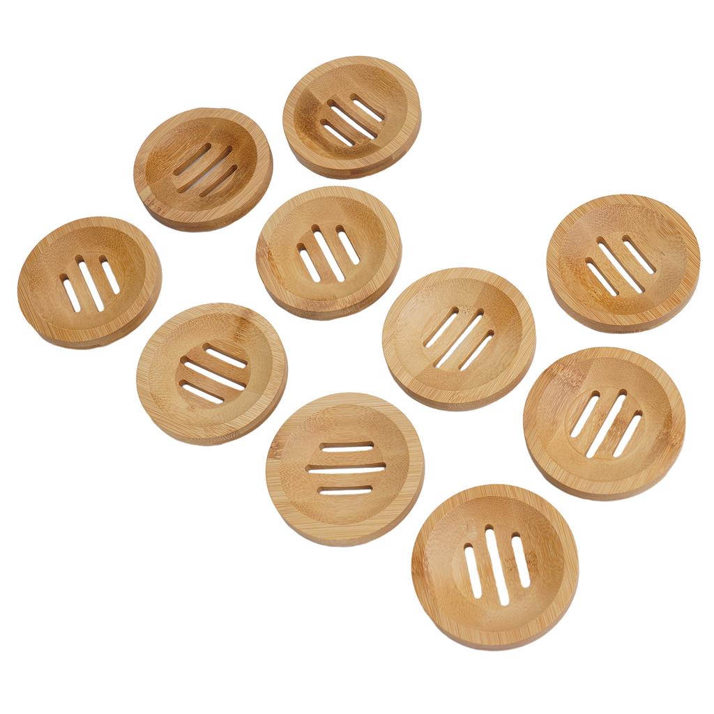 Round Soap Tray Wood High Intensity Natural Plate Rack Soap Dish Storage Holder Store Soap Wood Soap Tray 10pcs