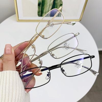 Y2K Damen Retro Kleine Quadratische Brille Mädchen Japanische Harajuku Glasbrille Dekorative Computer Anti-Blau-Brille