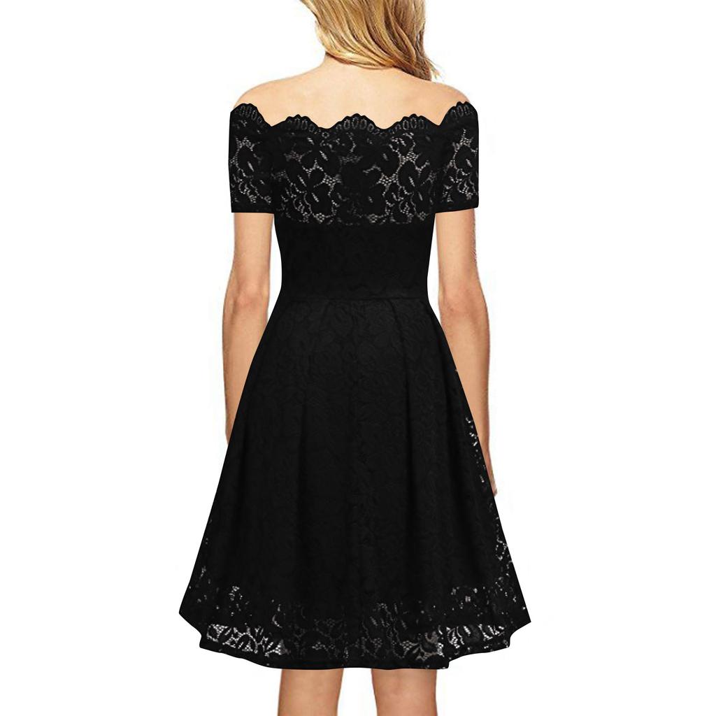 Women's Fall Off Shoulder Floral Maxi Dresses Formal Short Sleeve Cocktail Wedding Guest Dress