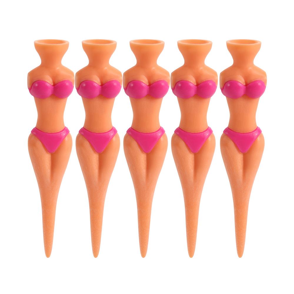 

Women 5 Pcs/Lot Bikini Outdoor Sexy Attractive Lady Model Golf Tees Clubs Tee Golf Training Golf Accessories рожевий