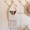 Macrame Mail Organizer Wall Mounted, Handmade Hanging Woven Basket for Boho Home Office Decor, Over the Door Key Letter Envelope File Holder for