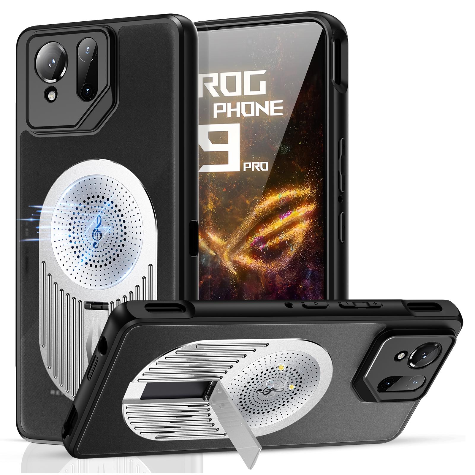 

Чехол для Asus ROG Phone 9 5G/9 Pro 5G с подставкой Силикон+ПК Чехол для телефона Графеновое рассеивание тепла Silver