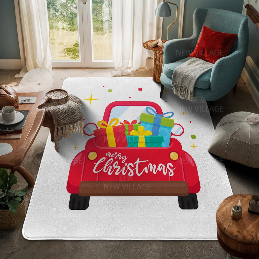 House Entrance Carpet Home Door Mat Living Room Bath Foot Bathroom Non-slip Water Absorption Rugs Bath Merry Christmas Winter
