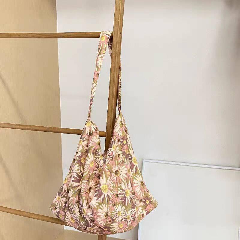 

Yogodlns Women Corduroy Tote Bag Casual Printed Shoulder Bag Fashion Top Handle Bag Lightweight Handbag Reusable Grocery Bag 43x36cm рожевий