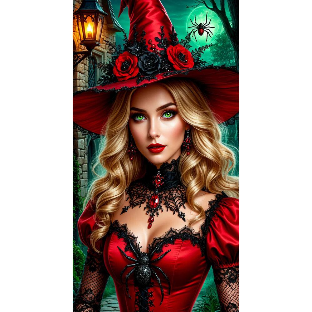 

Большой размер Мозаика Сделай сам Полные наборы для рисования бриллиантами Искусство Красивая ведьма и сова Вышивка крестом Стразы round 30x60cm синий