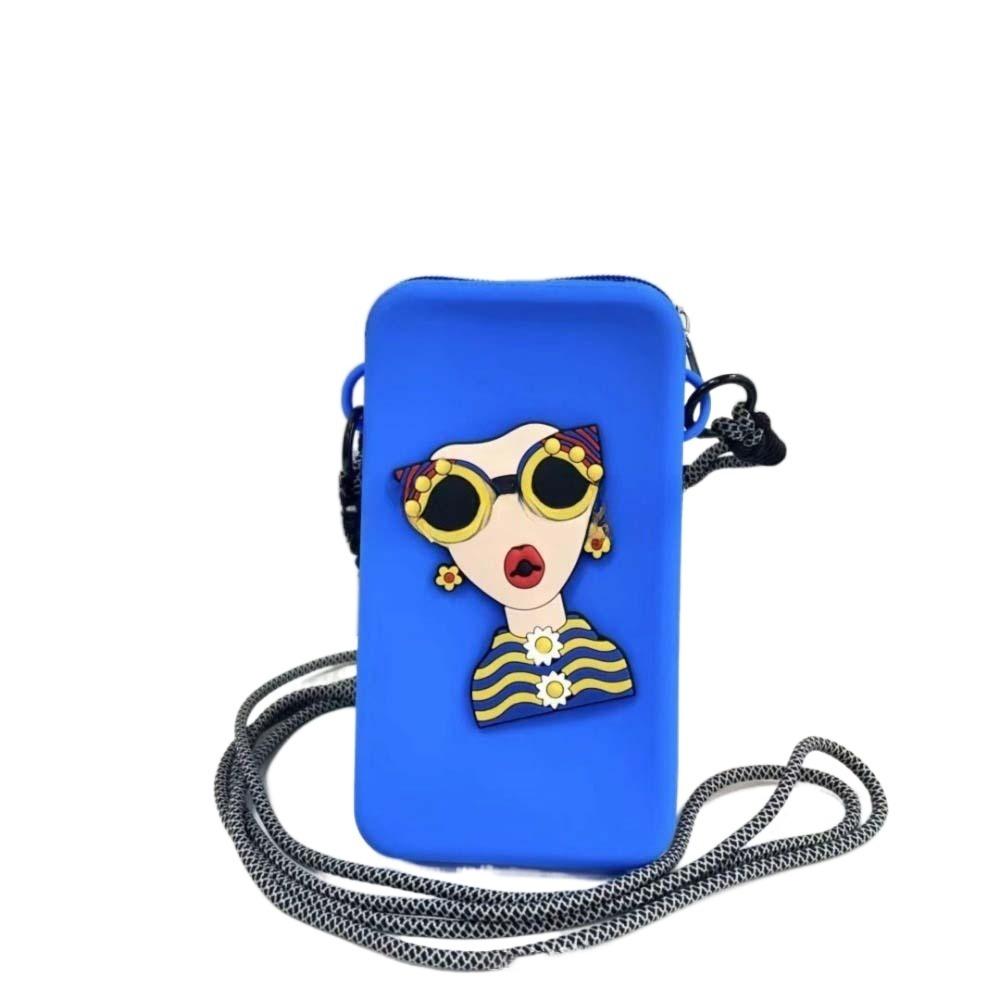 Anti-lost Hanging Neck Phone Bag Cartoon Modern Lady Storage Bag Zipper Soft Shoulder Case  School