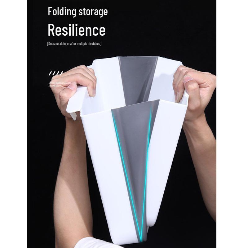 Folding Wall-Mounted Kitchen Trash Can - Large Capacity, Cabinet Door Hanging Waste Basket for Creative Waste Classification