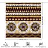 Decorative Shower Curtain With African Print Design Modern Bath Rug Decoration, Rustic Decor, Dark Beige Color, Polyester Fabric