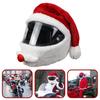 Casque de Moto Chapeau de Noël Extérieur Drôle Père Noël Housse Peluche pour Casque de Moto