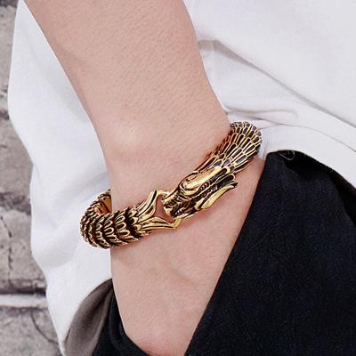 Bracelet en chaîne à quille pour hommes, Cool, couleur or lourd, en acier inoxydable, Punk Rock, bijoux pour garçons