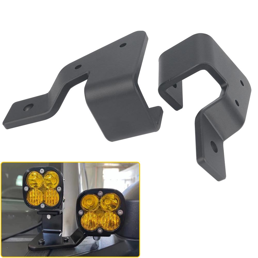 2PCS Hood Off-Road Ditch Light Mounting Brackets A-Pillar Dual LED Pod Lights Foglights Mount Bracket for 2021-2024 Ford Bronco