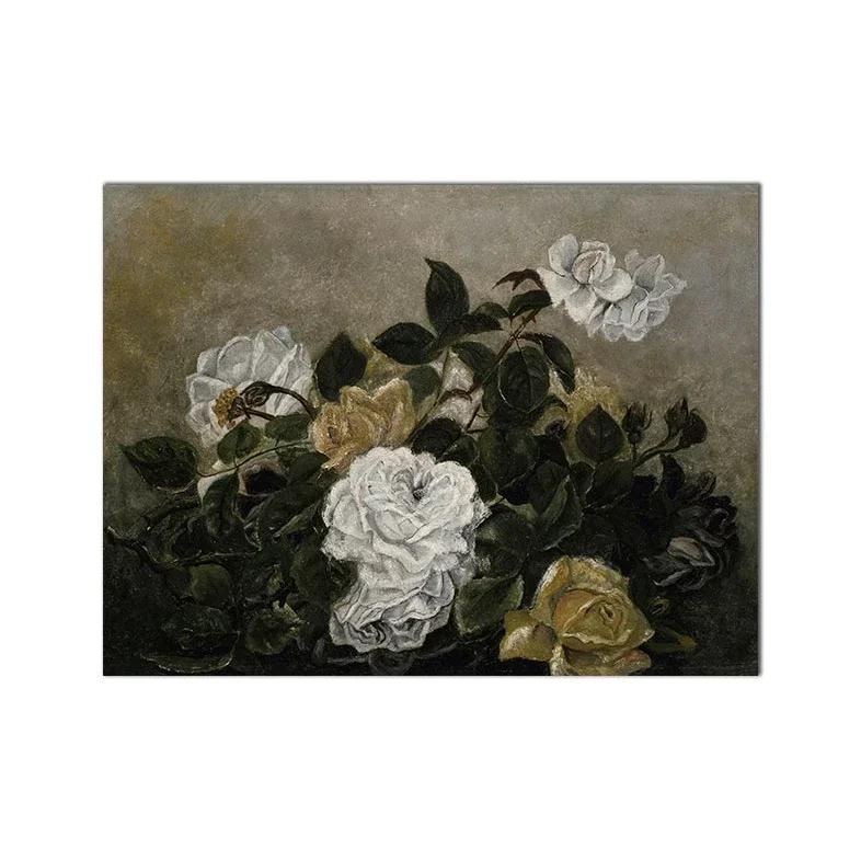 Vintage Flower Nordic Posters, Canvas Painting, Modern Wall Art, Beige Gallery Decor, Picture for Living Room Interior