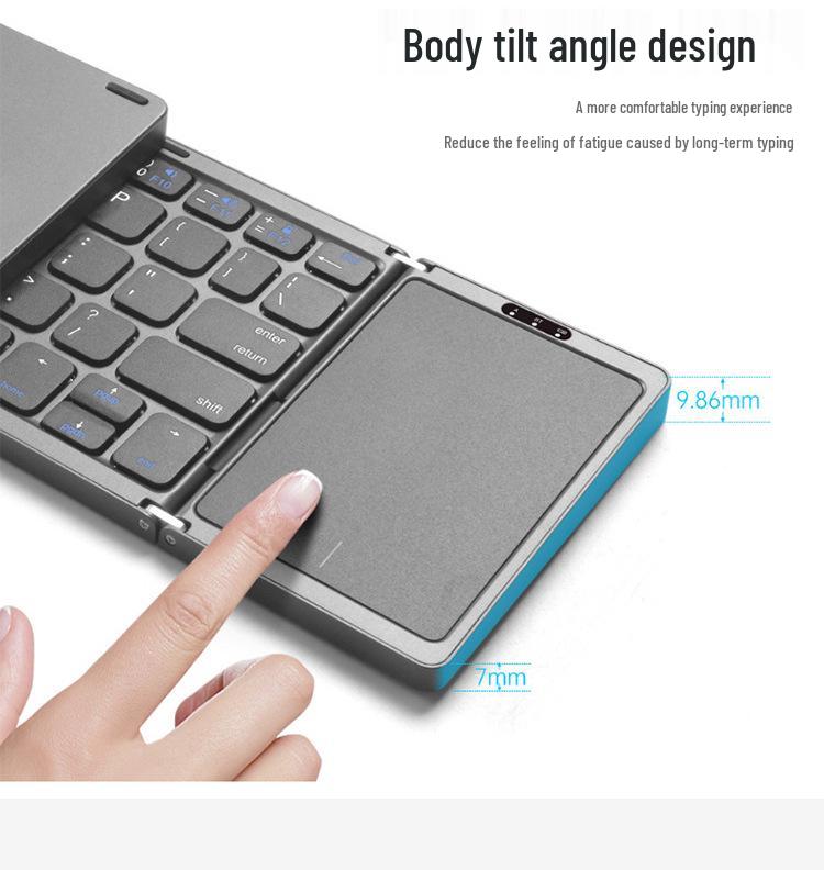 Ultradünne kabellose Bluetooth-Tastatur mit Touchpad für Handys & Tablets