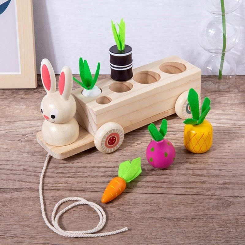 Wooden Rabbit And Carrot Play Set For Kids Encouraging Interactive Learning And Parent Child Bonding