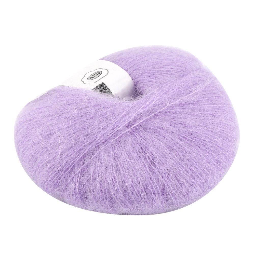 Weiches Mohair-Strickwollgarn, DIY-Schal, Häkelgarn, Zubehör (lila)