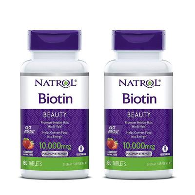 Biotin 10000mcg Strawberry Tablets, 60 Tablets, 2 Pieces