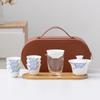 White Suet Jade Porcelain Travel Tea Set Business Company Mid-Autumn Festival Gifts