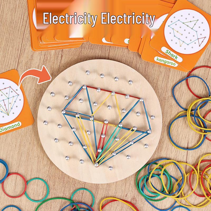 Montessori Geometric Shapes Pegboard Toy for Early Learning and Shape Recognition