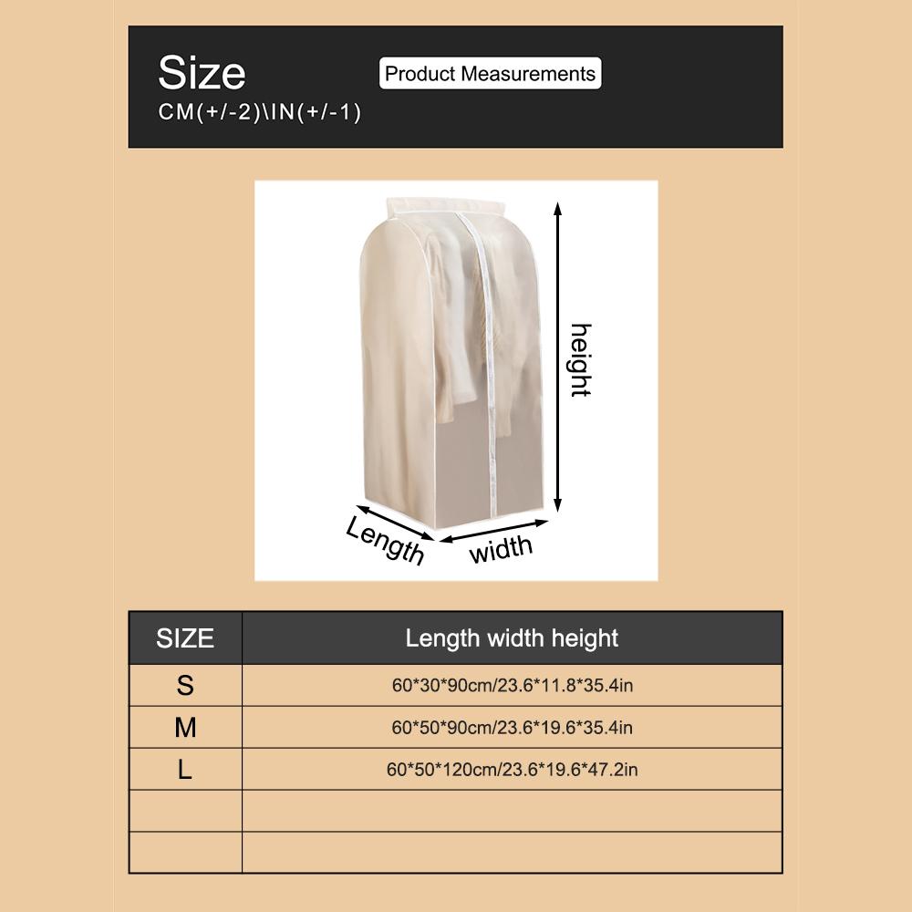 1/5/10PCS Clothes Dust Cover Transparent Thickened Washable Dust Bag Household Dust Cover Coat Suit Cover Hanging Clothes Bag