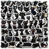 103056PCS Cartoon Black Cat Stickers Aesthetic Animals DIY Scrapbook Laptop Stationary Suitcase Car Decal Graffiti Sticker Toy