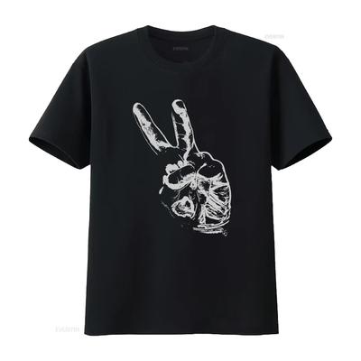 Peace Out Hand Sign T Shirt Artistic Design Pacifist Victory Humanist  Vintage Washed Fashion Comfortable Homme