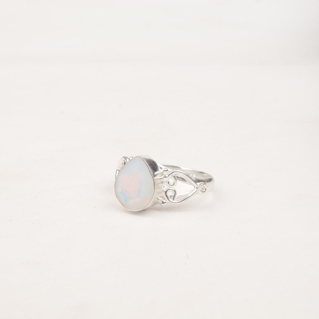 Natural Milky Opal Gemstone 925 Sterling Silver Jewelry Handmade Designer Ring RR-46-6