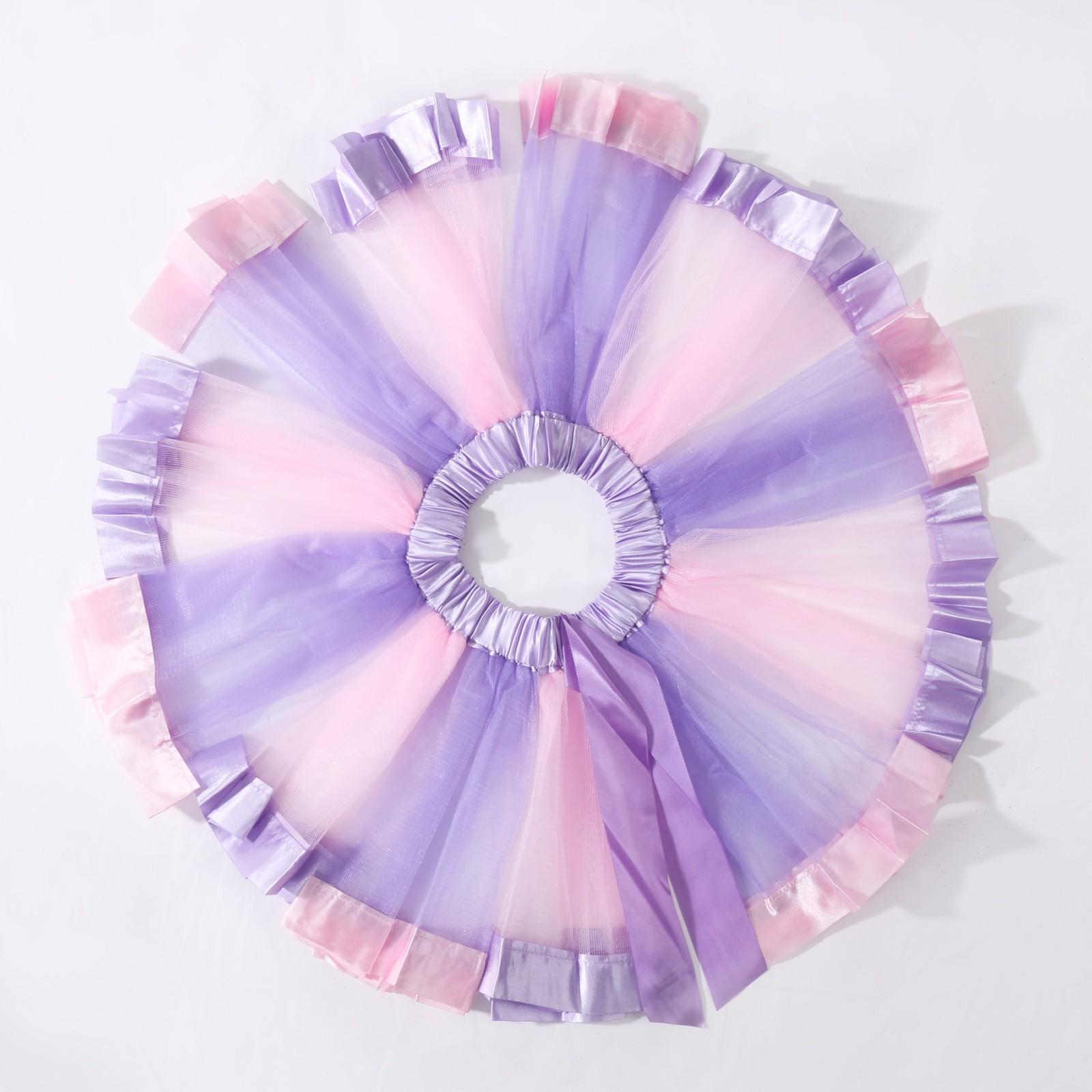 

Короткая балетная юбка для девочек. Юбка для выступления. Прозрачная красочная юбка. Полуюбка. M