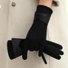 Winter Padded Warm Gloves Vintage Solid Color Suede Can Touch Screen Riding Ski Mittens