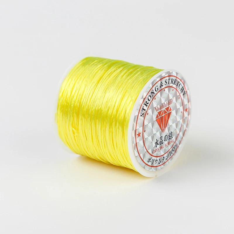 50Meters 0.8mm Elastic Thread Round Crystal Line Nylon Rubber Stretchy Cord Elastic Rope for Jewelry Making Beading Bracelet