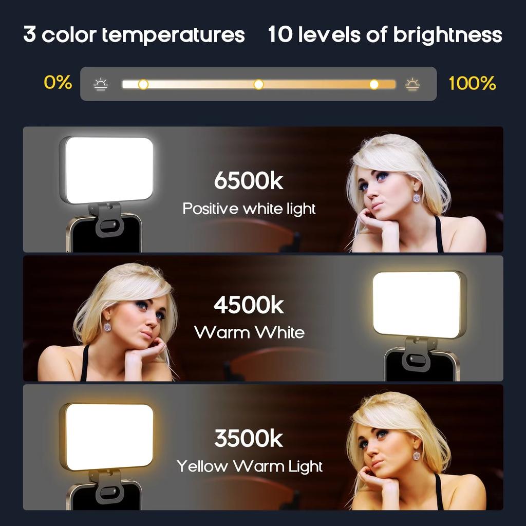 Iphone Samsung Ipad Telefon Dizüstü Bilgisayar Fotoğraf Video Fotoğrafçılık İçin LED Selfie Halka Işığı Klipsli Flaş Dolgu Lambası