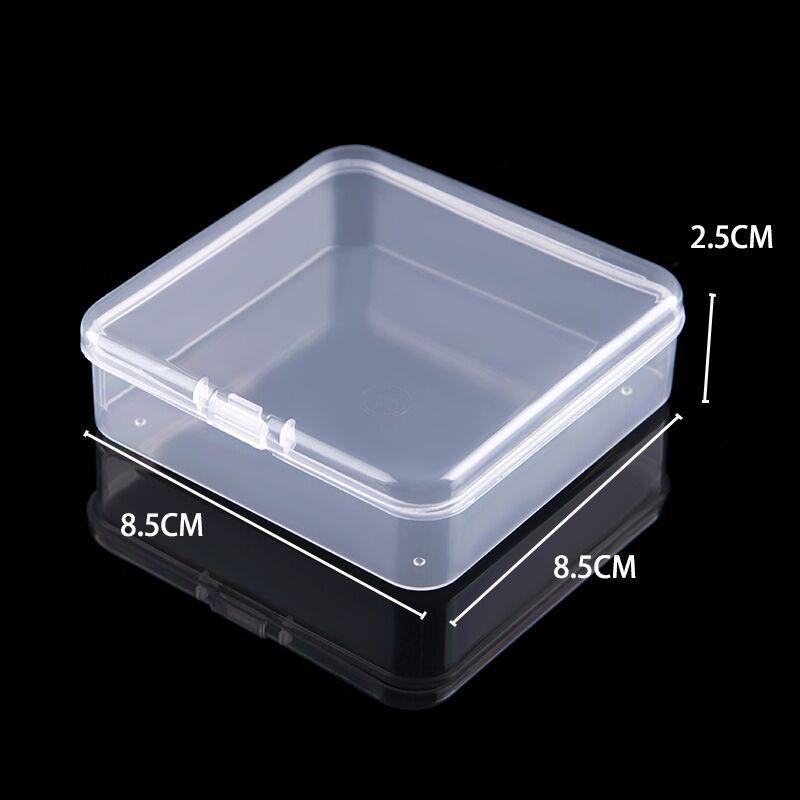 2Pcs Mini Square Boxes Clear Plastic Jewelry Storage Case Container Packaging Box For Earrings Rings Beads Collecting