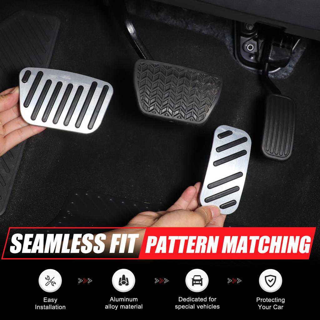 Silver Footrest Gas Brake Pedal Trim Cover For Toyota Land Cruiser LC250 24+