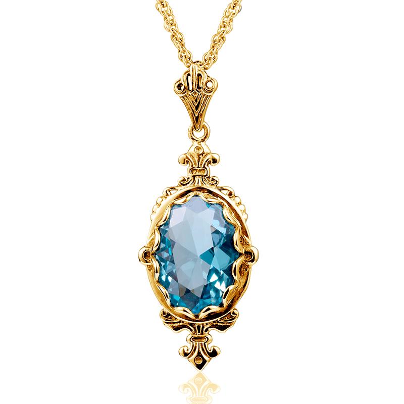 100% Sterling Silver 925 Citrine Necklace Women Luxury 10*14mm 8ct Oval Yellow Stone Pendant Victoria Style Jewelry Gift Female