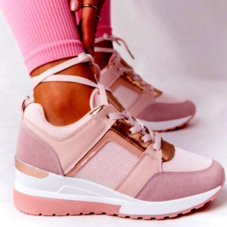 

Large size women s shoes new platform wedge heel casual shoes strap sneakers 35