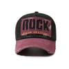 Embroidery Rock Hat Men'S Washed Cotton Splicing Baseball Cap Retro Retro Hip Hop Cap Women