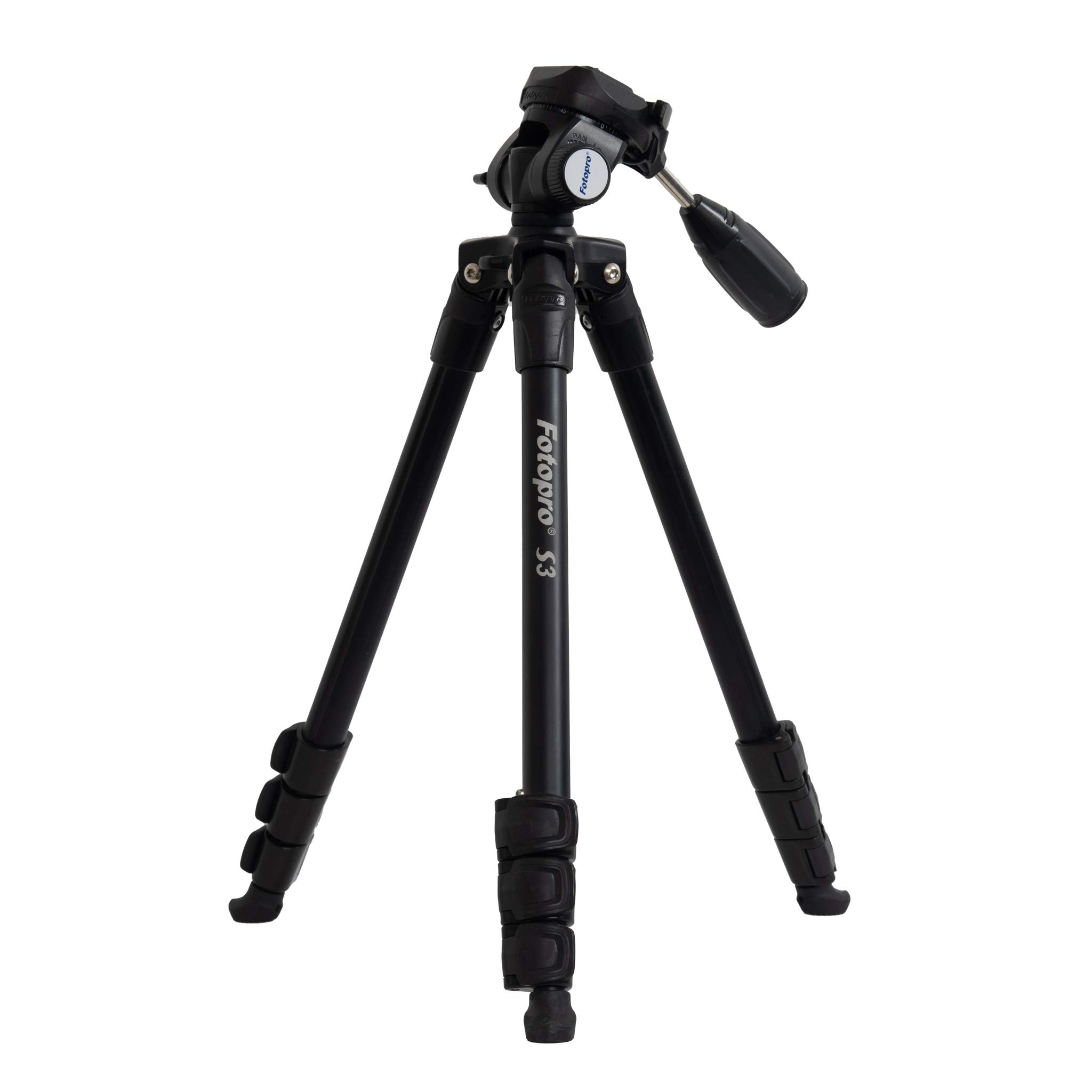 

Fotopro Tripod S3 Black Medium Head Aluminum 4-Stage 3-Way чёрный