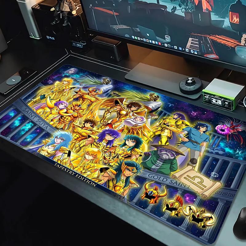 Saint Seiya Color Mouse Pad Large Gaming Table Cushion Non-slip Laptop Tablet Big Mousepad XXL Mat Mini PC Playmat With Lock Edge