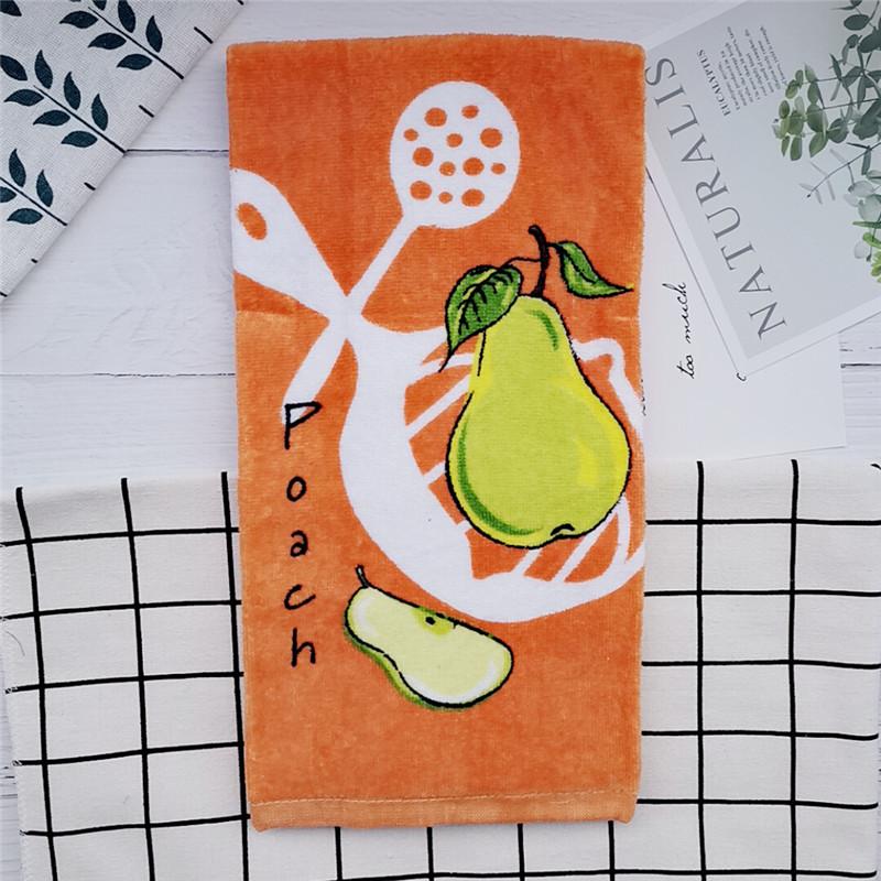 

1 шт. 38x70 см Большое цветное хлопковое полотенце для рук с принтом Кухонная тряпка для мытья посуды Впитывающая бытовая чистящая ткань 38x70cm&1pc оранжевый