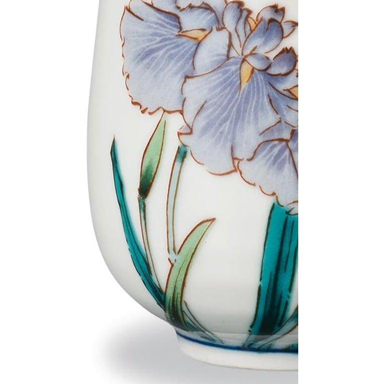 Kutani Iwataya Japanese Porcelain Yunomi Teacup 12 Months of Flowers - May Iris AP8-5129