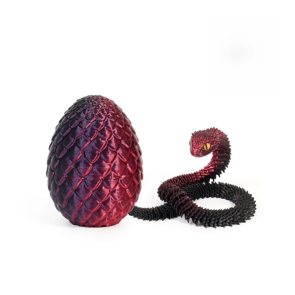 3D Printed Snake with Egg Joint Mobility Simulate Snake Ornament Desktop Home Animal Decoration Kids Desktop accessories