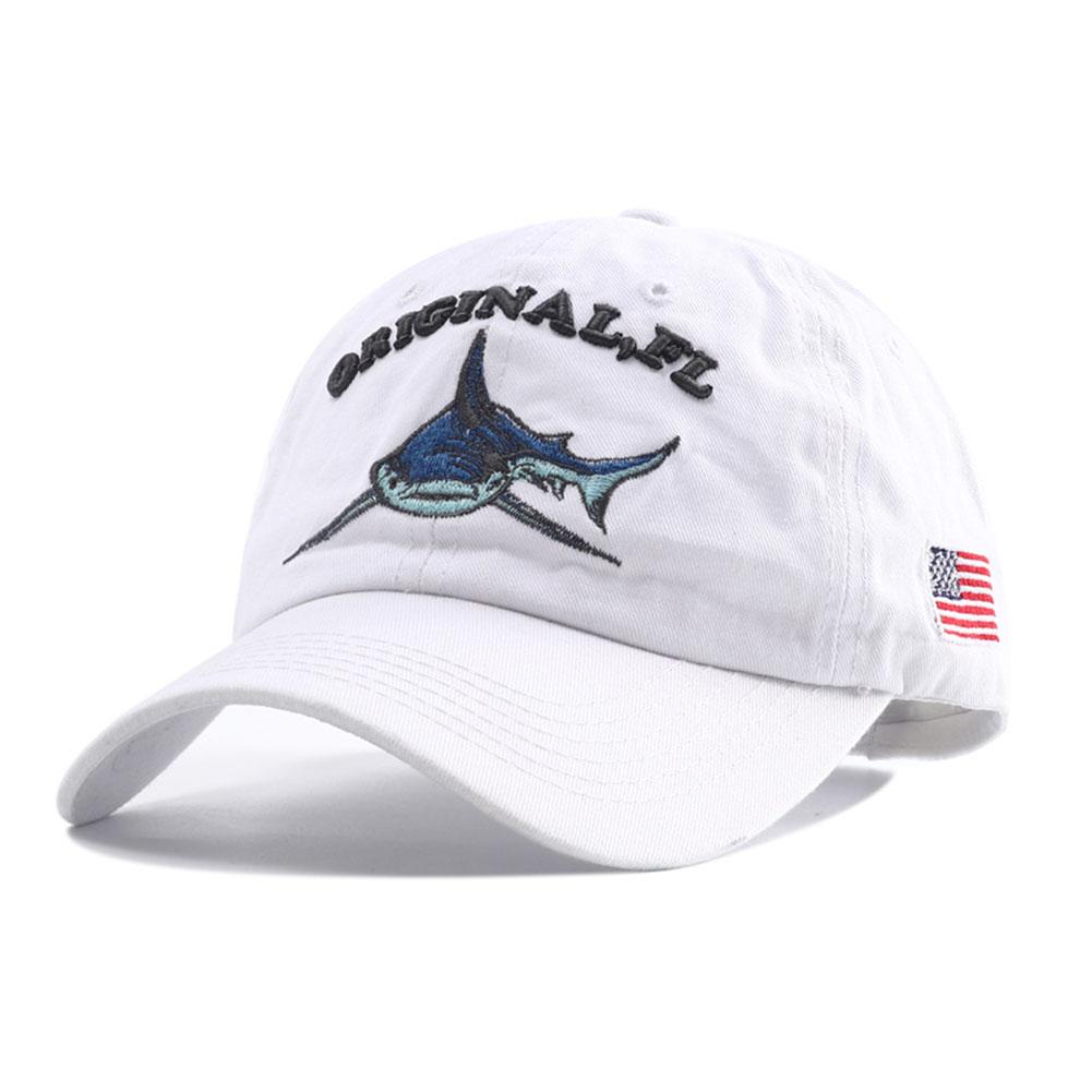 New Designer Black White Animal Shark Embroidery Baseball Hat Snapback Women Bone Vintage Cotton Dad Caps For Men Gorras