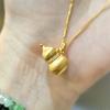 New In Refreshing Style Fashion Matte Classic Brushed Gourd Necklace Trendy Retro Antique Gold Craftsm Pendant Banquet