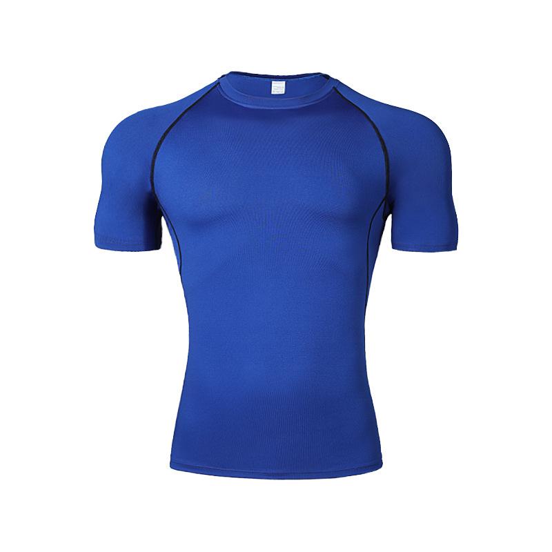 Herr sommar t-shirt sport fitnesskläder åtsittande kortärmad hög stretch andningsbar snabbtorkande is siden löpning baslager träningslinne