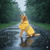 Weesiber Impermeable Ajustable Chaqueta de Lluvia Reflectante Con Capucha Abrigo Ligero Poncho para Perro Pequeños Medianos