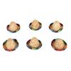 6 Pezzi Mini Cappelli di Paglia Sombrero Diametro 9,5 cm Stile Messicano A Tesa Larga Colori Vivaci Mini Cappelli di Paglia per Decorazione Fai da Te