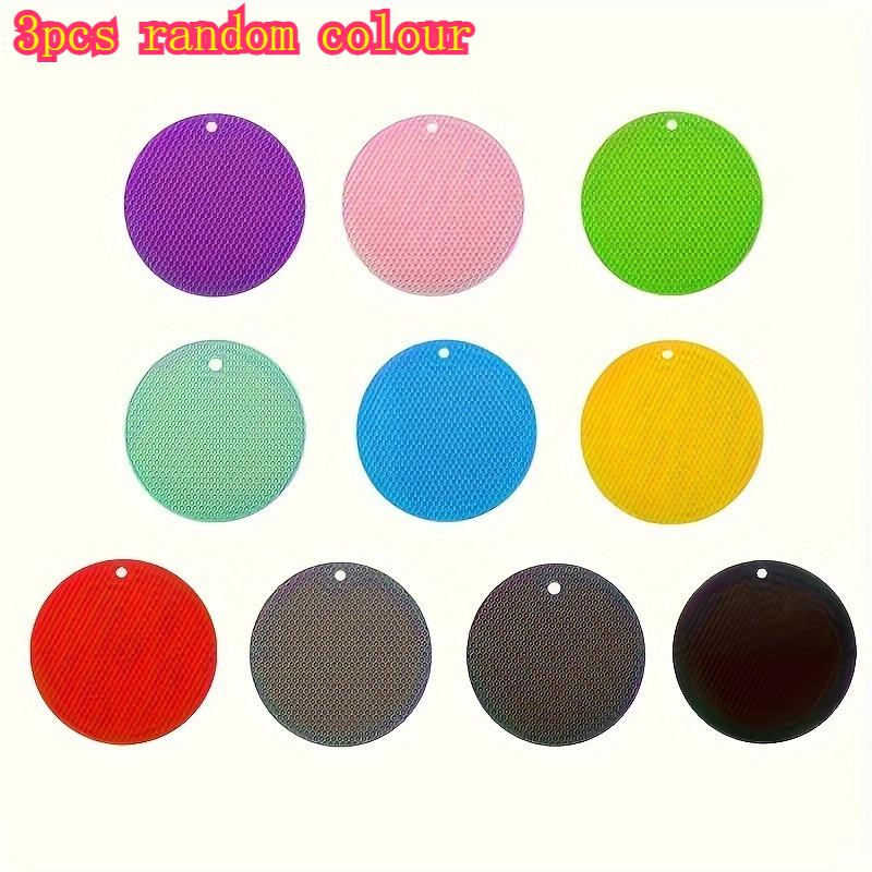 3pcs Round Silicone Pot Holders, Honeycomb Texture Heat Resistant Trivets, Non-Slip Hot Pads for Kitchen, Table, Countertop